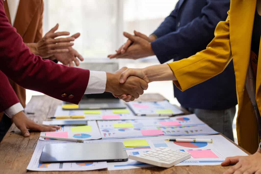 Business people shaking hands 