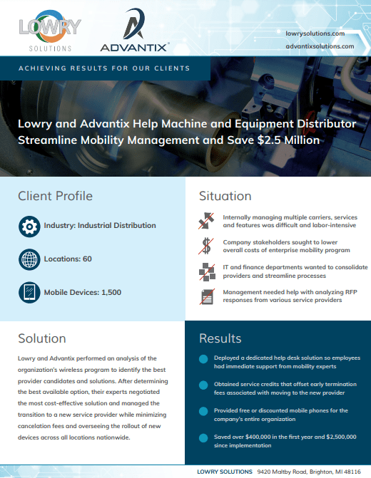 Lowry Solutions_Advantix_Machine Distributor_Case Study
